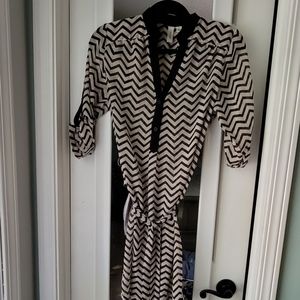 Tacera sheer Dress with tie Belt